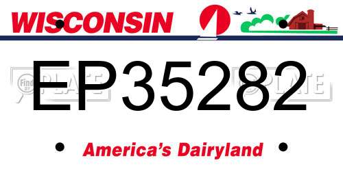 EP35282 Wisconsin License Plate