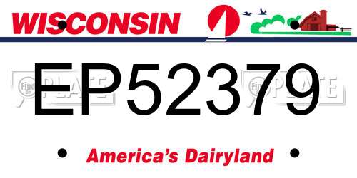 EP52379 Wisconsin License Plate