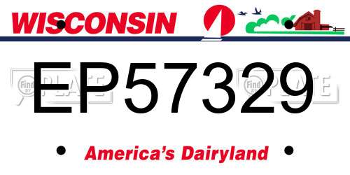 EP57329 Wisconsin License Plate