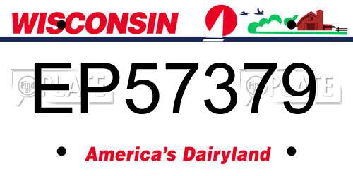 EP57379 Wisconsin License Plate