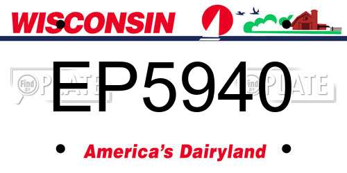 EP5940 Wisconsin License Plate
