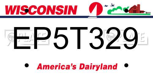 EP5T329 Wisconsin License Plate