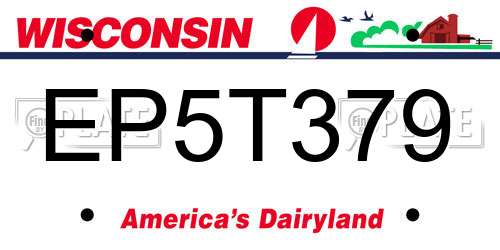 EP5T379 Wisconsin License Plate
