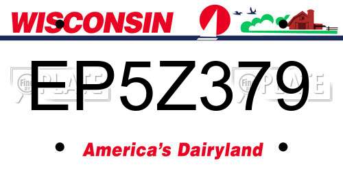 EP5Z379 Wisconsin License Plate