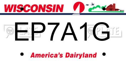 EP7A1G Wisconsin License Plate