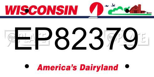 EP82379 Wisconsin License Plate