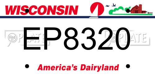 EP8320 Wisconsin License Plate