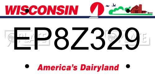 EP8Z329 Wisconsin License Plate