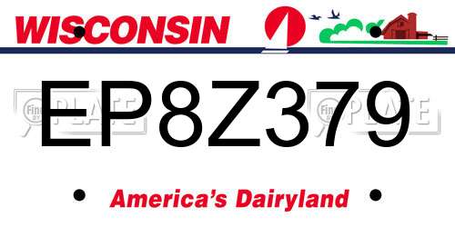 EP8Z379 Wisconsin License Plate