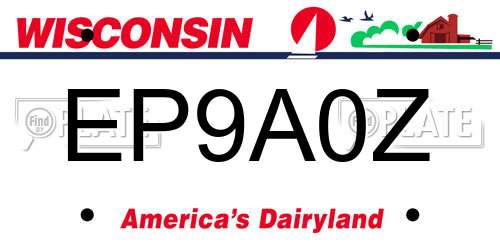 EP9A0Z Wisconsin License Plate