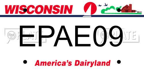 EPAE09 Wisconsin License Plate