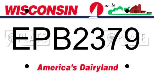 EPB2379 Wisconsin License Plate