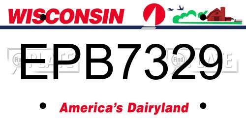EPB7329 Wisconsin License Plate
