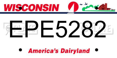 EPE5282 Wisconsin License Plate