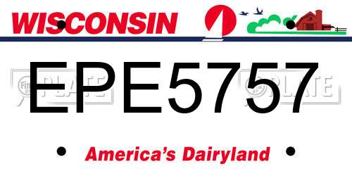 EPE5757 Wisconsin License Plate