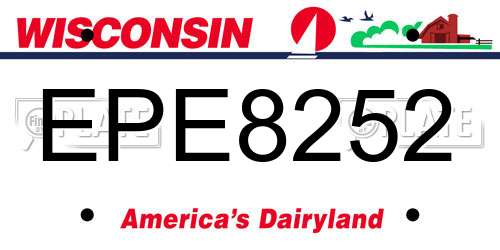 EPE8252 Wisconsin License Plate