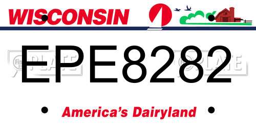 EPE8282 Wisconsin License Plate