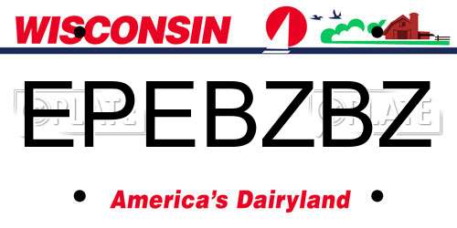 EPEBZBZ Wisconsin License Plate