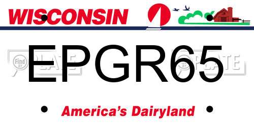 EPGR65 Wisconsin License Plate