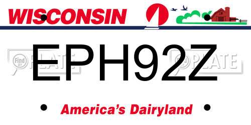 EPH92Z Wisconsin License Plate