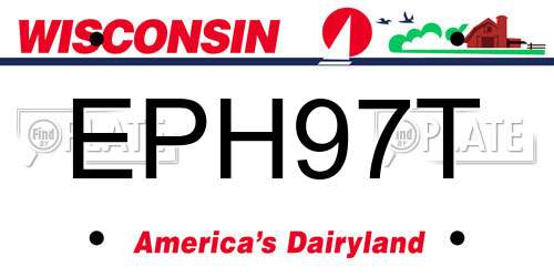 EPH97T Wisconsin License Plate