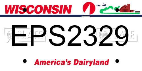 EPS2329 Wisconsin License Plate