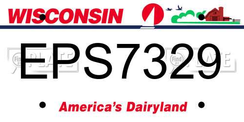EPS7329 Wisconsin License Plate