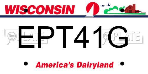 EPT41G Wisconsin License Plate