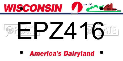 EPZ416 Wisconsin License Plate