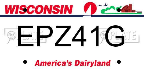 EPZ41G Wisconsin License Plate