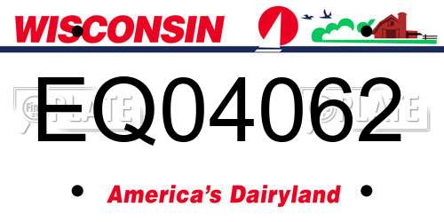EQ04062 Wisconsin License Plate