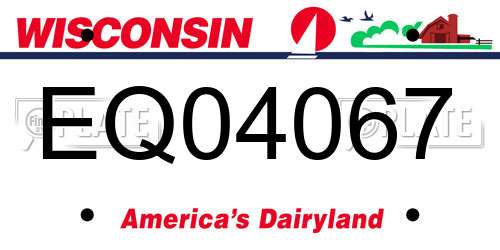 EQ04067 Wisconsin License Plate