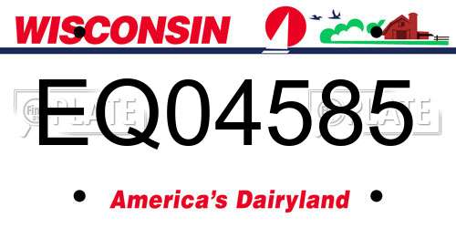 EQ04585 Wisconsin License Plate