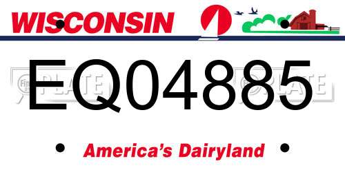 EQ04885 Wisconsin License Plate
