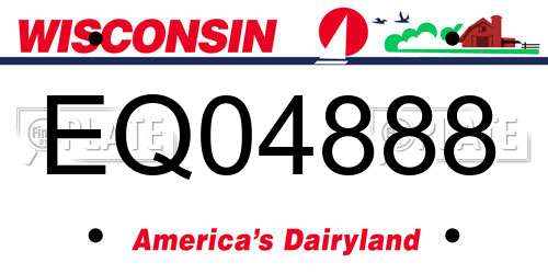 EQ04888 Wisconsin License Plate