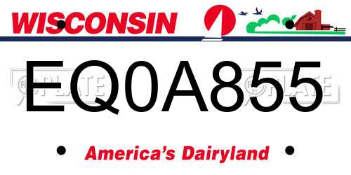EQ0A855 Wisconsin License Plate