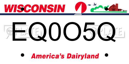 EQ0O5Q Wisconsin License Plate
