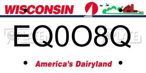 EQ0O8Q Wisconsin License Plate