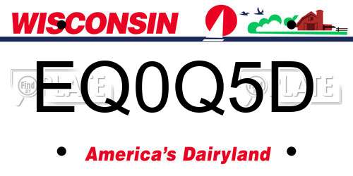 EQ0Q5D Wisconsin License Plate