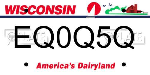 EQ0Q5Q Wisconsin License Plate