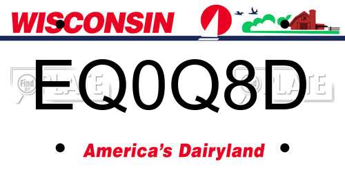 EQ0Q8D Wisconsin License Plate