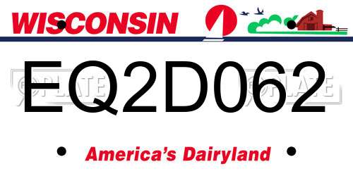 EQ2D062 Wisconsin License Plate