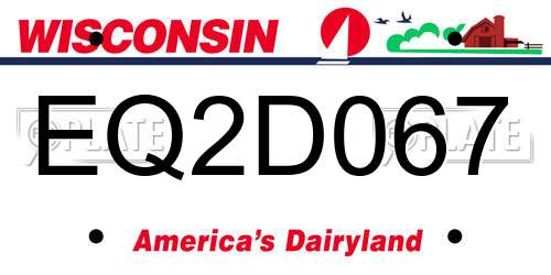 EQ2D067 Wisconsin License Plate