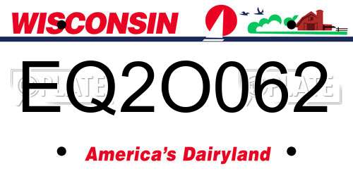 EQ2O062 Wisconsin License Plate