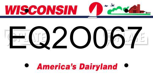 EQ2O067 Wisconsin License Plate