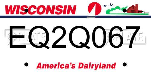 EQ2Q067 Wisconsin License Plate