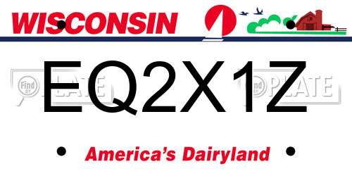 EQ2X1Z Wisconsin License Plate