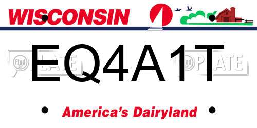EQ4A1T Wisconsin License Plate