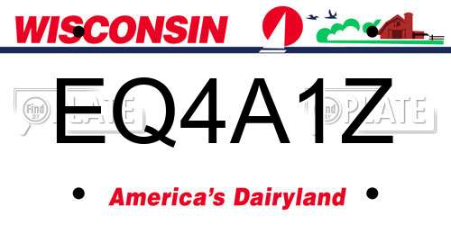 EQ4A1Z Wisconsin License Plate