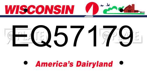 EQ57179 Wisconsin License Plate